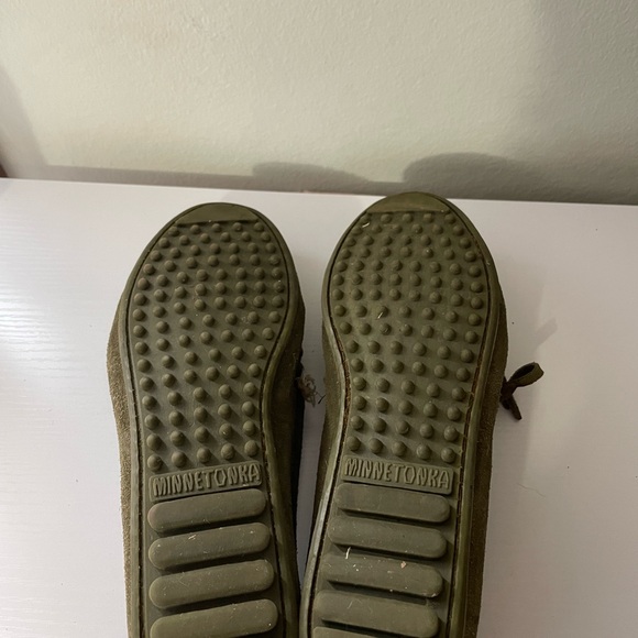 Minnetonka Olive Green Suede Moccasins - Picture 7 of 7
